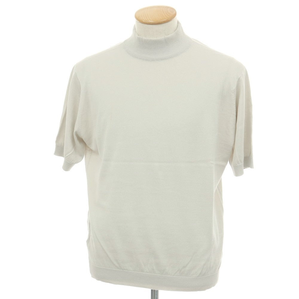 【中古】ジョンスメドレー JOHN SMEDLEY ハイゲージ シーアイランドコットン ハイネック 半袖 プルオーバーニット ライトセージグレー系【サイズS】【 状態ランクC 】【 メンズ 】