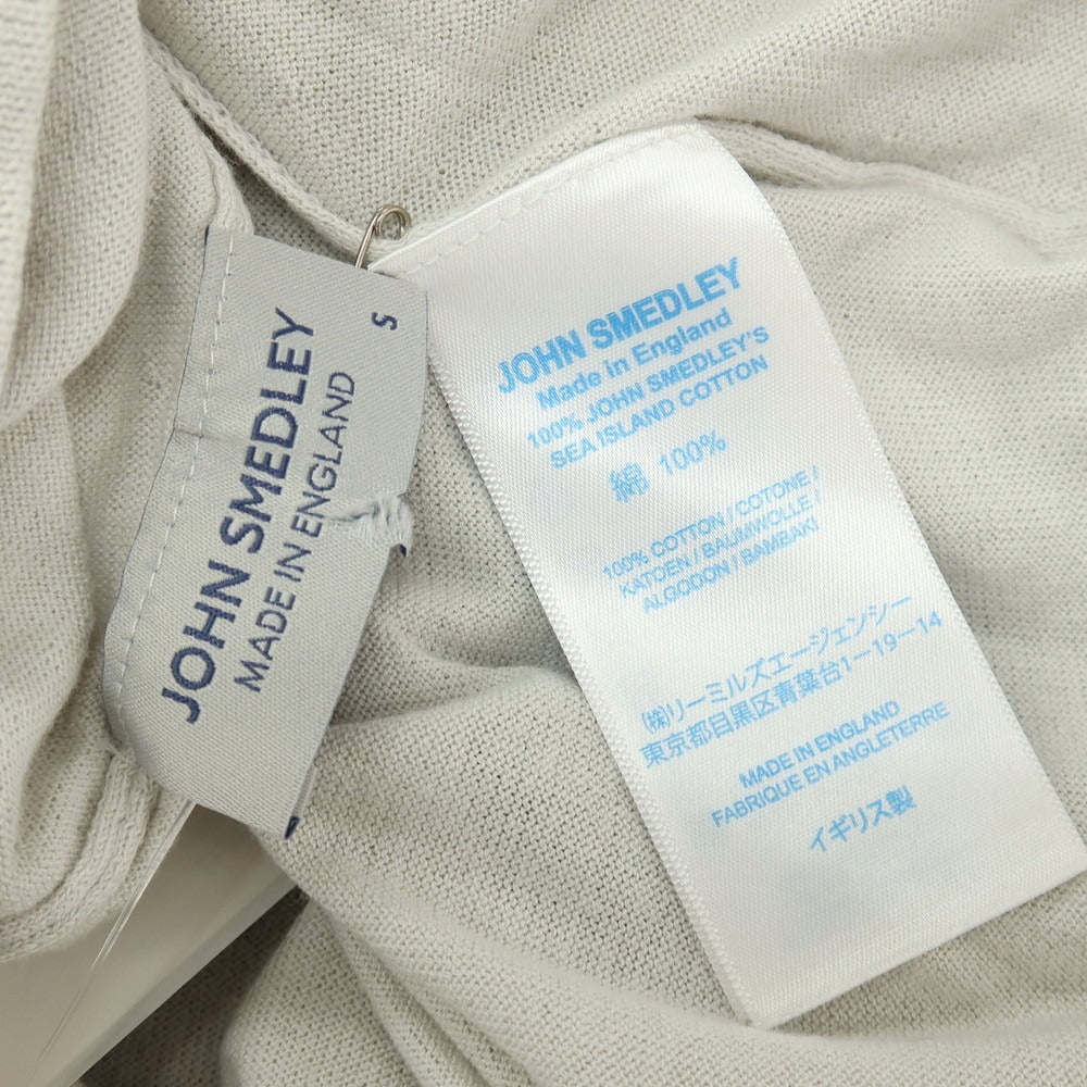 【中古】ジョンスメドレー JOHN SMEDLEY ハイゲージ シーアイランドコットン ハイネック 半袖 プルオーバーニット ライトセージグレー系【サイズS】【 状態ランクC 】【 メンズ 】