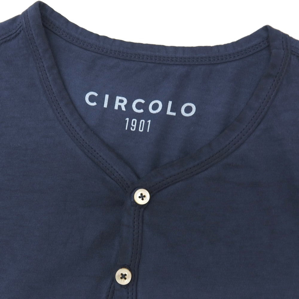 【中古】チルコロ1901 CIRCOLO 1901 コットン ヘンリーネック 半袖Tシャツ ネイビー【サイズS】【 状態ランクA 】【 メンズ 】