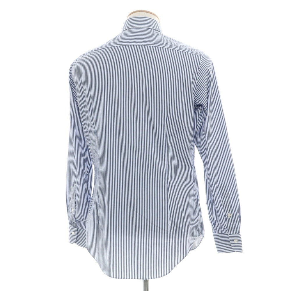 【中古】メイカーズシャツ カマクラ Makers Shirt 鎌倉 Easy Care PALPA ストライプ セミワイドカラー ドレスシャツ ブルーxホワイト【サイズ38】【 状態ランクB 】【 メンズ 】