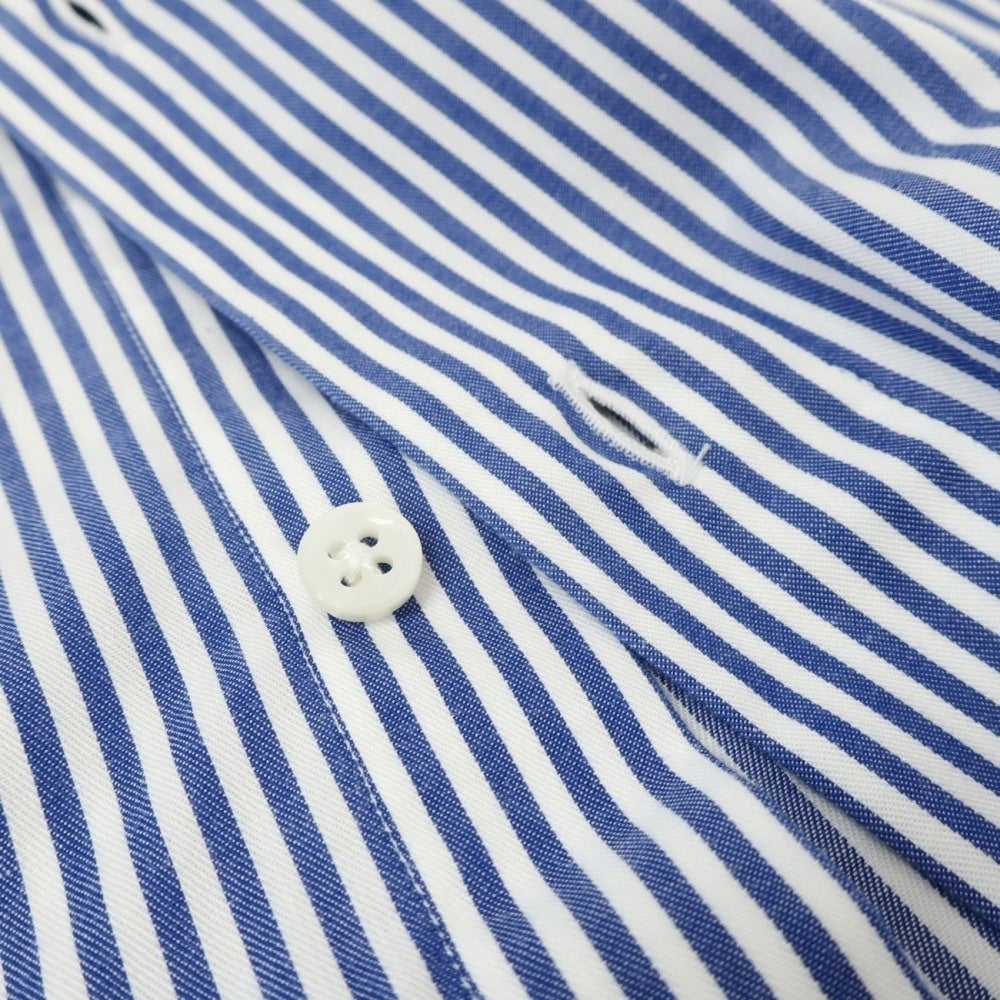 【中古】メイカーズシャツ カマクラ Makers Shirt 鎌倉 Easy Care PALPA ストライプ セミワイドカラー ドレスシャツ ブルーxホワイト【サイズ38】【 状態ランクB 】【 メンズ 】