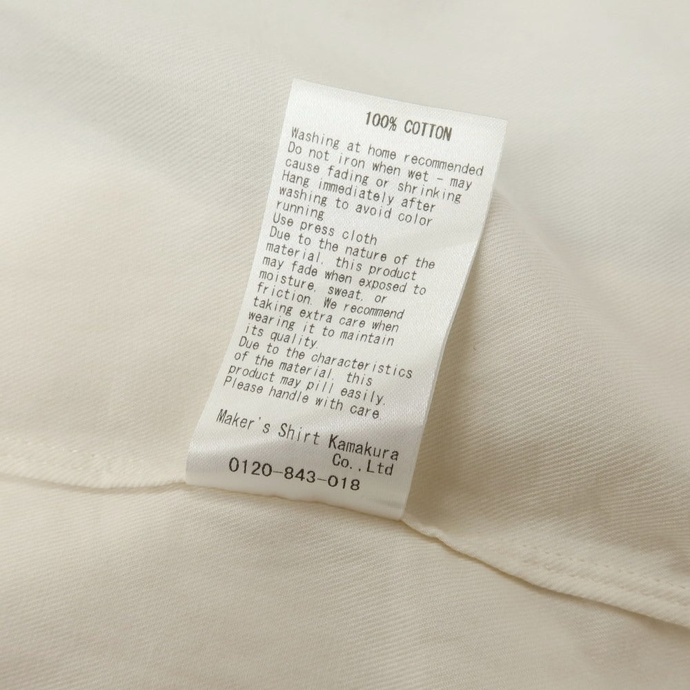 【中古】メイカーズシャツ カマクラ Makers Shirt 鎌倉 コットン ワンピースカラー カジュアルシャツ アイボリー【サイズM】【 状態ランクB 】【 メンズ 】