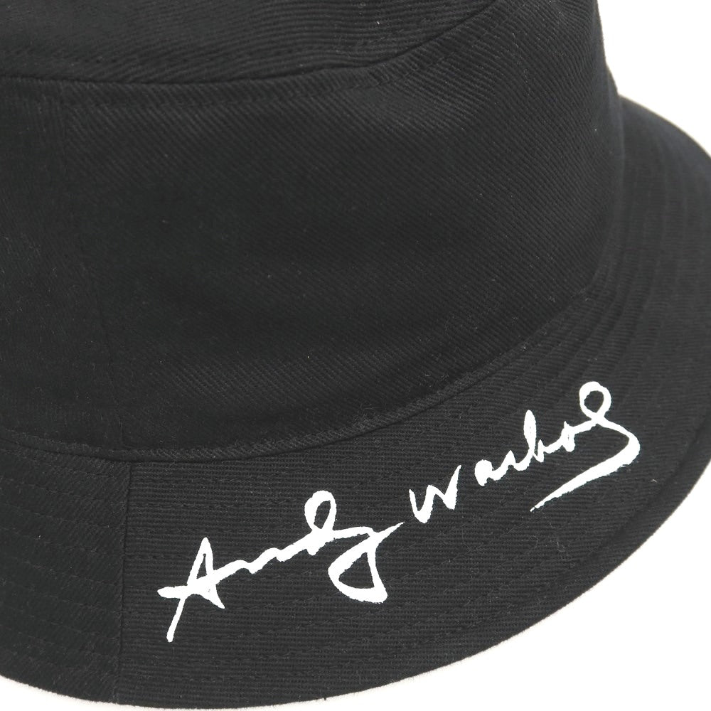 【中古】カシラ CA4LA × Andy Warhol ツイルコットン バケットハット ブラック【サイズ表記なし】【 状態ランクC 】【 メンズ 】