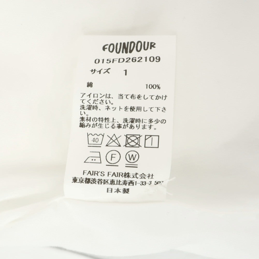 【中古】ファウンダ FOUNDOUR 2026年秋冬 コットン ブロード レギュラーカラー カジュアルシャツ ホワイト【サイズ1】【 状態ランクB 】【 メンズ 】