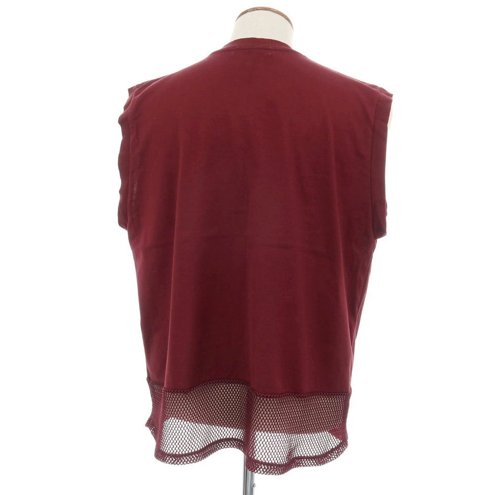 【中古】トーガ TOGA VIRILIS クルーネック メッシュ切り替え ノースリーブ カットソー ボルドー【サイズ46】【 状態ランクB 】【 メンズ 】