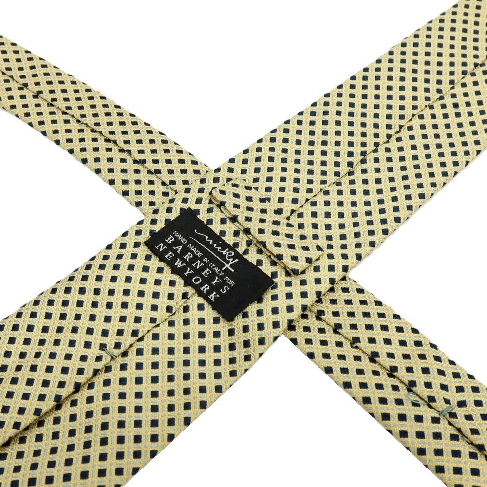 【中古】ニッキー nicky BARNEYS NEW YORK別注 シルク ネクタイ イエローxネイビー【 状態ランクC 】【 メンズ 】