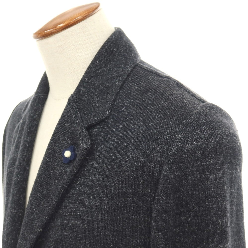 【中古】ラルディーニ LARDINI リネンコットン 2B ニットジャケット ダークグレー【サイズM】【 状態ランクB 】【 メンズ 】