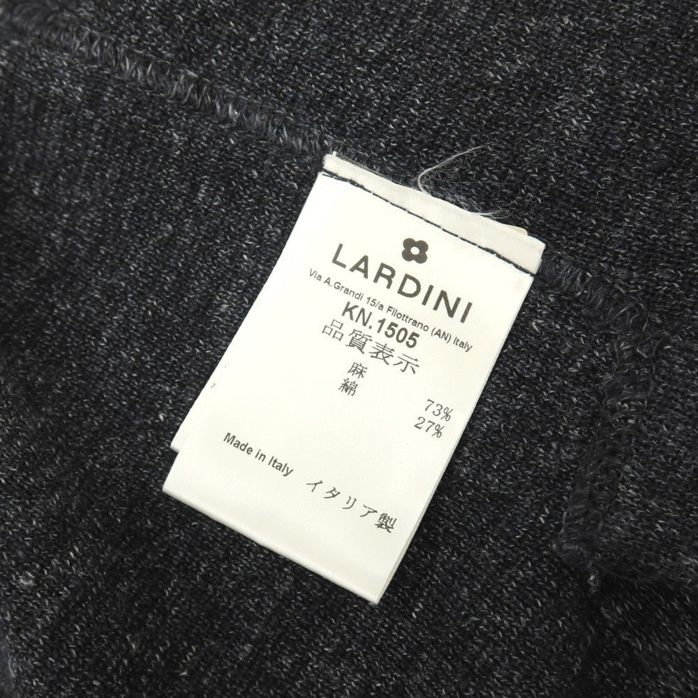 【中古】ラルディーニ LARDINI リネンコットン 2B ニットジャケット ダークグレー【サイズM】【 状態ランクB 】【 メンズ 】