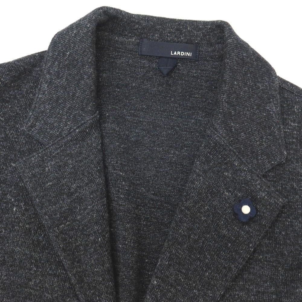 【中古】ラルディーニ LARDINI リネンコットン 2B ニットジャケット ダークグレー【サイズM】【 状態ランクB 】【 メンズ 】
