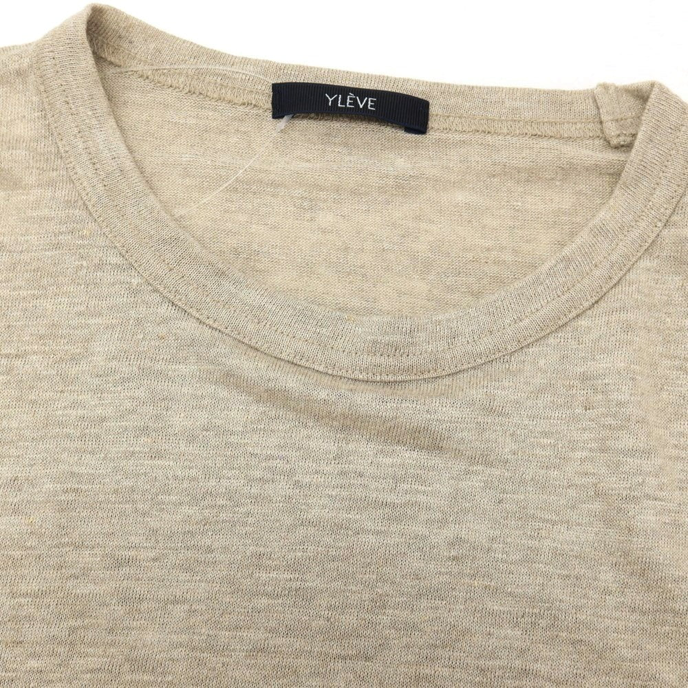 【中古】イレーヴ YLEVE 2026年春夏 リネン系 クルーネック 半袖ポケットTシャツ ベージュ【サイズ表記なし(L位)】【 状態ランクA 】【 メンズ 】