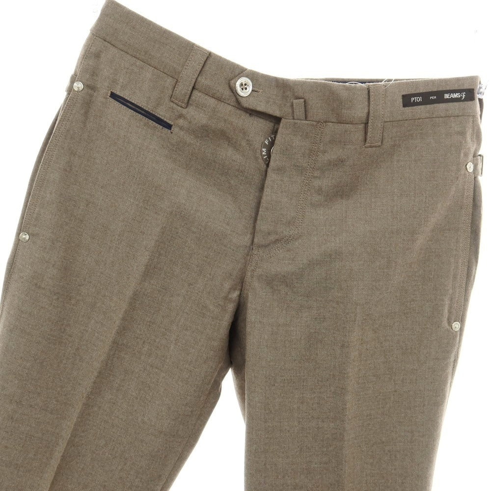 【中古】ピーティーゼロウーノ PT01 BEAMS F別注 SILVER CHINO SUPER100’S ウール ドレススラックスパンツ グレーブラウン系【サイズ46】【 状態ランクA 】【 メンズ 】