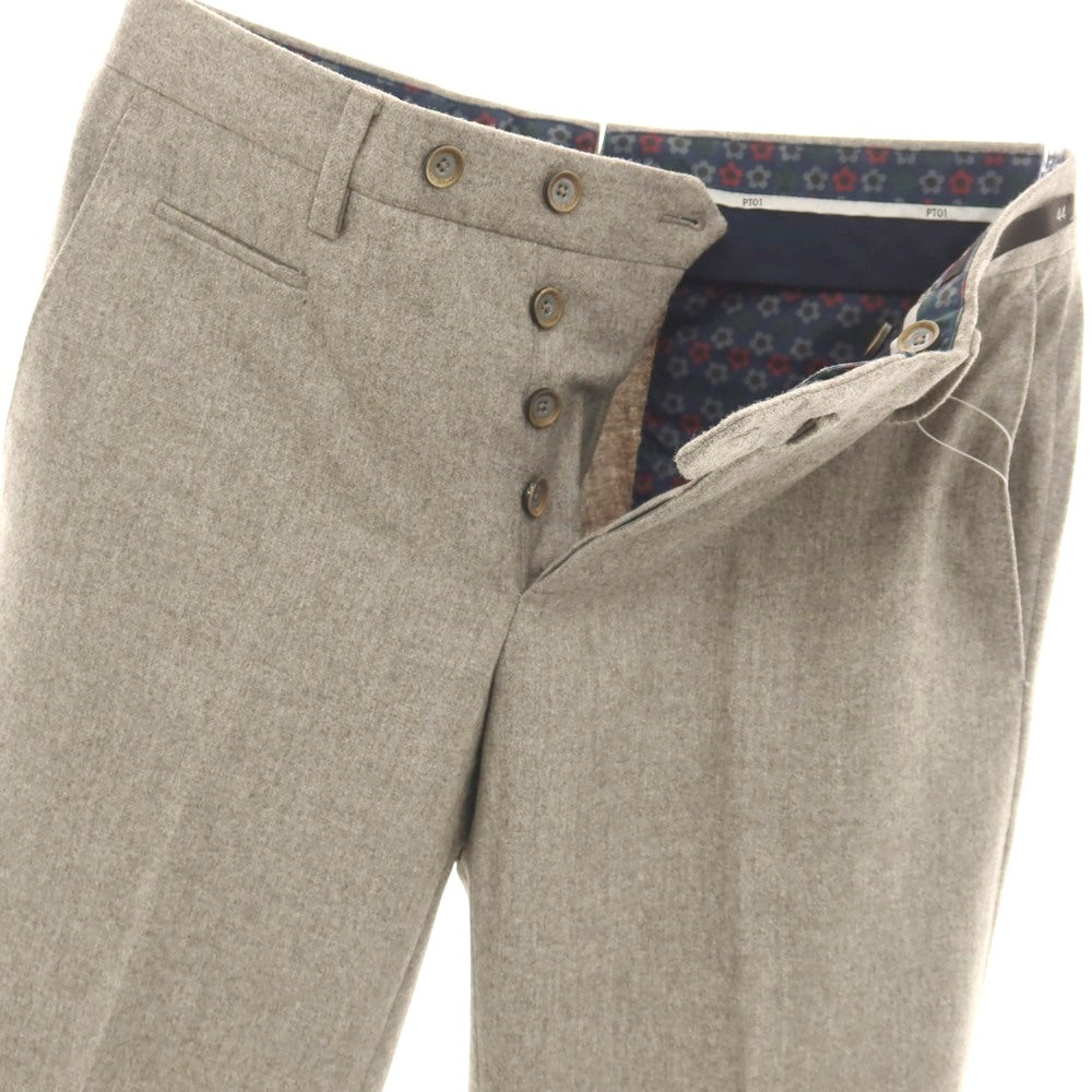 【中古】ピーティーゼロウーノ PT01 Flower SUPER110’S ウール カジュアルスラックスパンツ グレージュ【サイズ44】【 状態ランクB 】【 メンズ 】