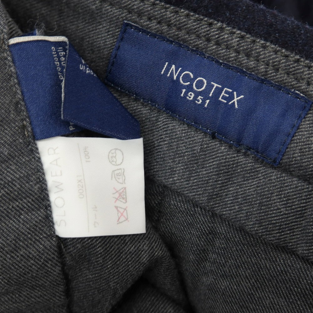 【中古】インコテックス INCOTEX SUPER100’S ウール カジュアルスラックスパンツ ネイビー【サイズ46】【 状態ランクC 】【 メンズ 】