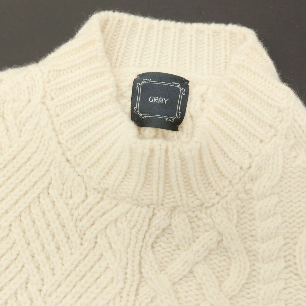 【中古】グライ GRAY ウール モックネック プルオーバーニット アイボリー【サイズ46】【 状態ランクC 】【 メンズ 】