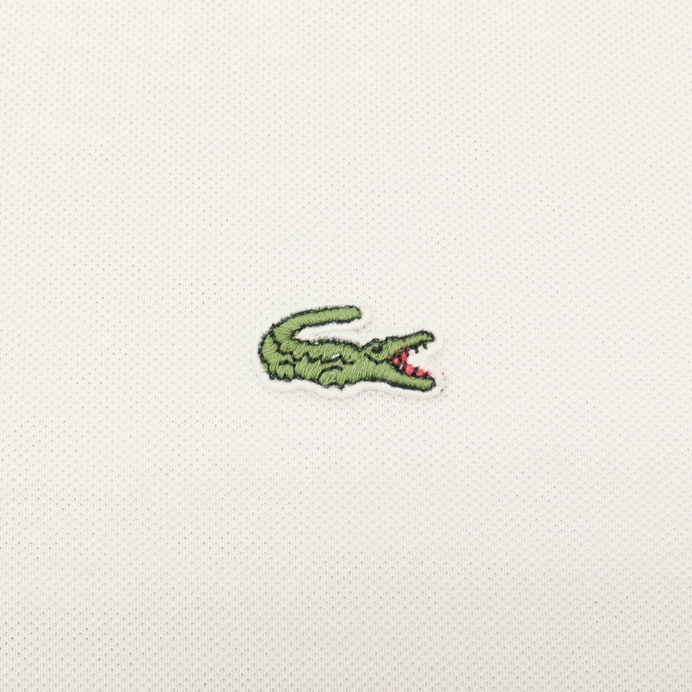【中古】ラコステ LACOSTE 90’s初期 コットン 鹿の子 半袖ポロシャツ ホワイト【サイズ4】【 状態ランクC 】【 メンズ 】