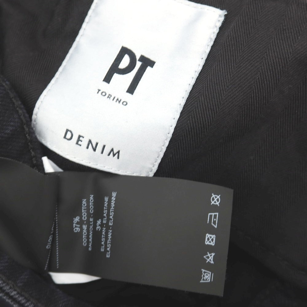 【中古】ピーティートリノ デニム PT TORINO DENIM ROCK ストレッチ コットン デニムパンツ ブラックネイビー【サイズ32】【 状態ランクB 】【 メンズ 】
