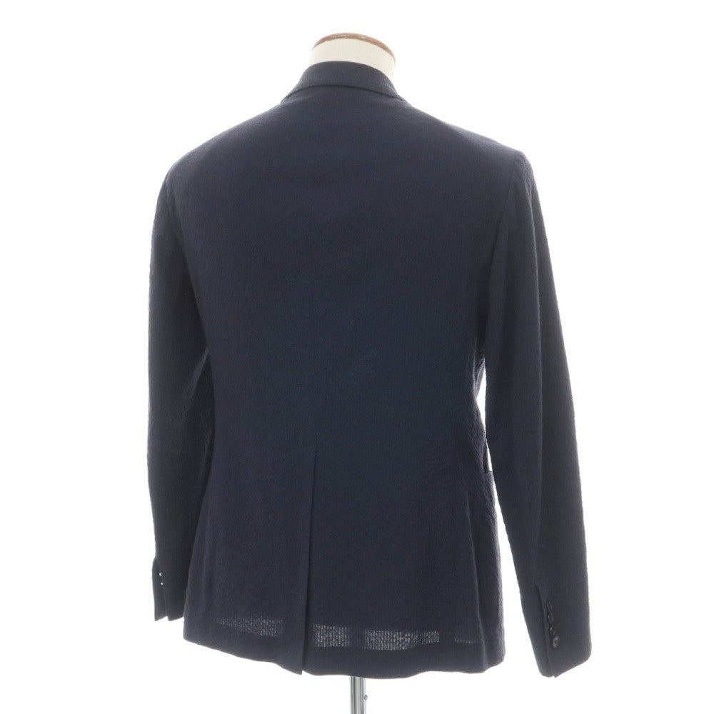 【中古】タリアトーレ TAGLIATORE ストレッチコットン サッカー 2B カジュアルジャケット ネイビー【サイズ46/R】【 状態ランクD 】【 メンズ 】
