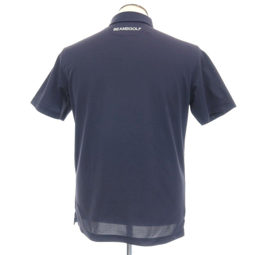 【中古】ビームス ゴルフ BEAMS GOLF ポリエステル ハニカム 半袖ポロシャツ ネイビー【サイズXL】【 状態ランクB 】【 メンズ 】