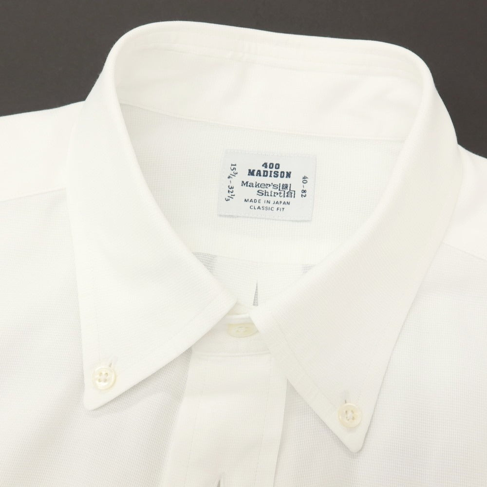【中古】メイカーズシャツ カマクラ Makers Shirt 鎌倉 コットン ボタンダウン ドレスシャツ ホワイト【サイズ40】【 状態ランクB 】【 メンズ 】