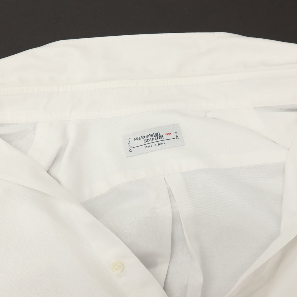【中古】メイカーズシャツ カマクラ Makers Shirt 鎌倉 コットン ボタンダウン ドレスシャツ ホワイト【サイズ39】【 状態ランクC 】【 メンズ 】