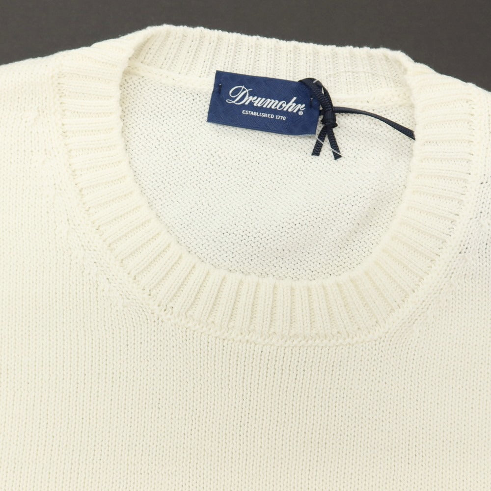 【中古】ドルモア DRUMOHR コットン クルーネック プルオーバーニット アイボリー【サイズ48】【 状態ランクA 】【 メンズ 】