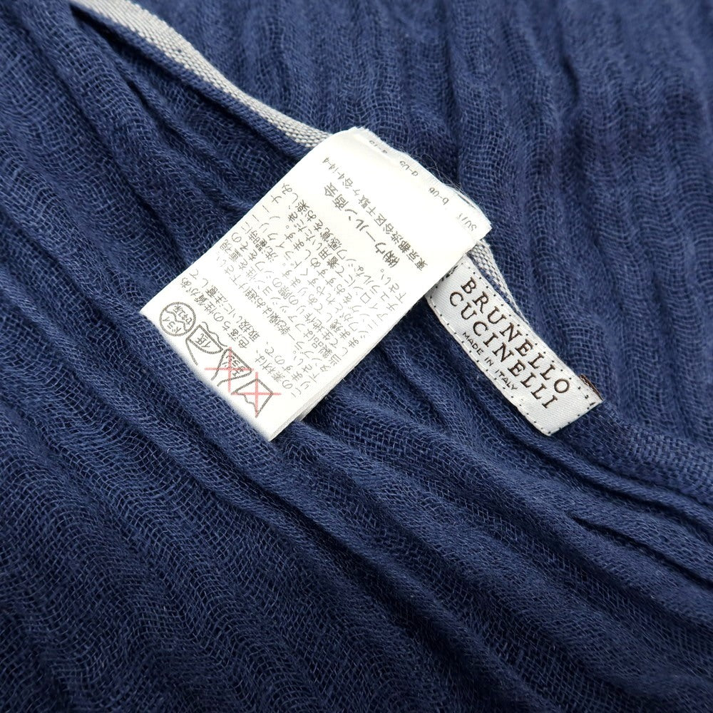 【中古】ブルネロクチネリ Brunello Cucinelli リネン ストール ネイビーブルー【 状態ランクB 】【 メンズ 】