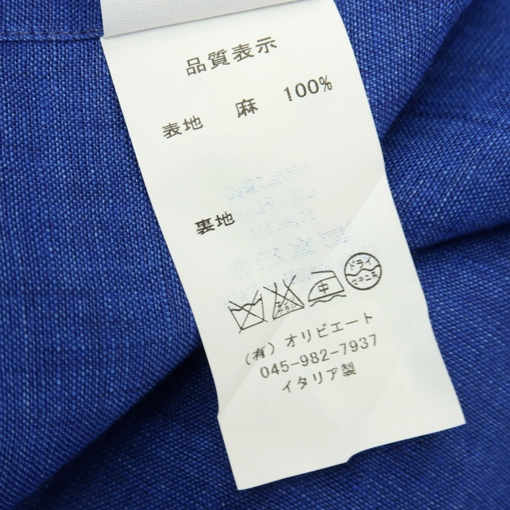 【中古】ダヴィデ ヴェネツィア DAVIDE VENEZIA リネン ボタンダウン カジュアルシャツ ブルー【サイズ41】【 状態ランクB 】【 メンズ 】