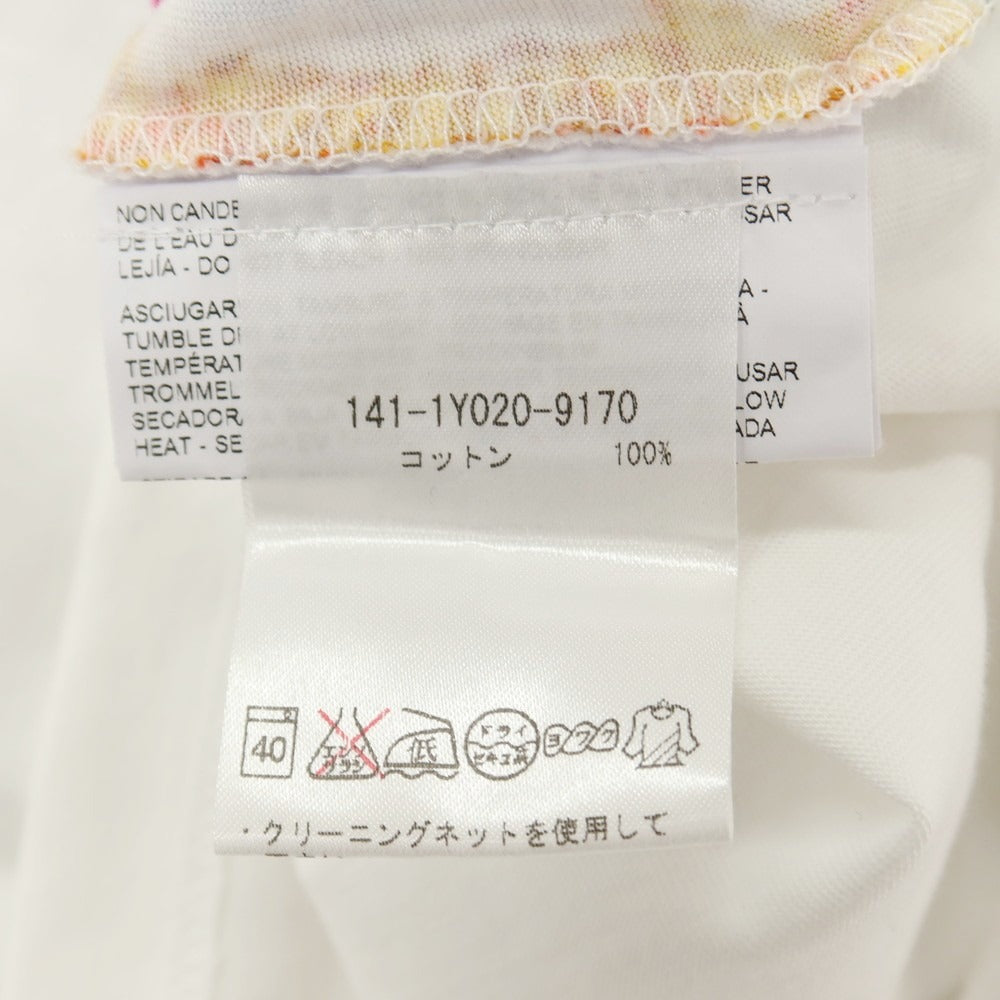 【中古】エトロ ETRO コットン クルーネック 半袖Tシャツ ホワイトxマルチカラー【サイズL】【 状態ランクB 】【 メンズ 】