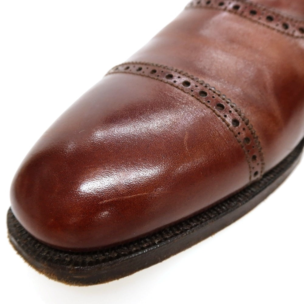 【中古】クロケットアンドジョーンズ CROCKETT&JONES ハンドグレード ALBANY カーフ ドレスシューズ ブラウン【サイズ7 1/2 D】【 状態ランクC 】【 メンズ 】