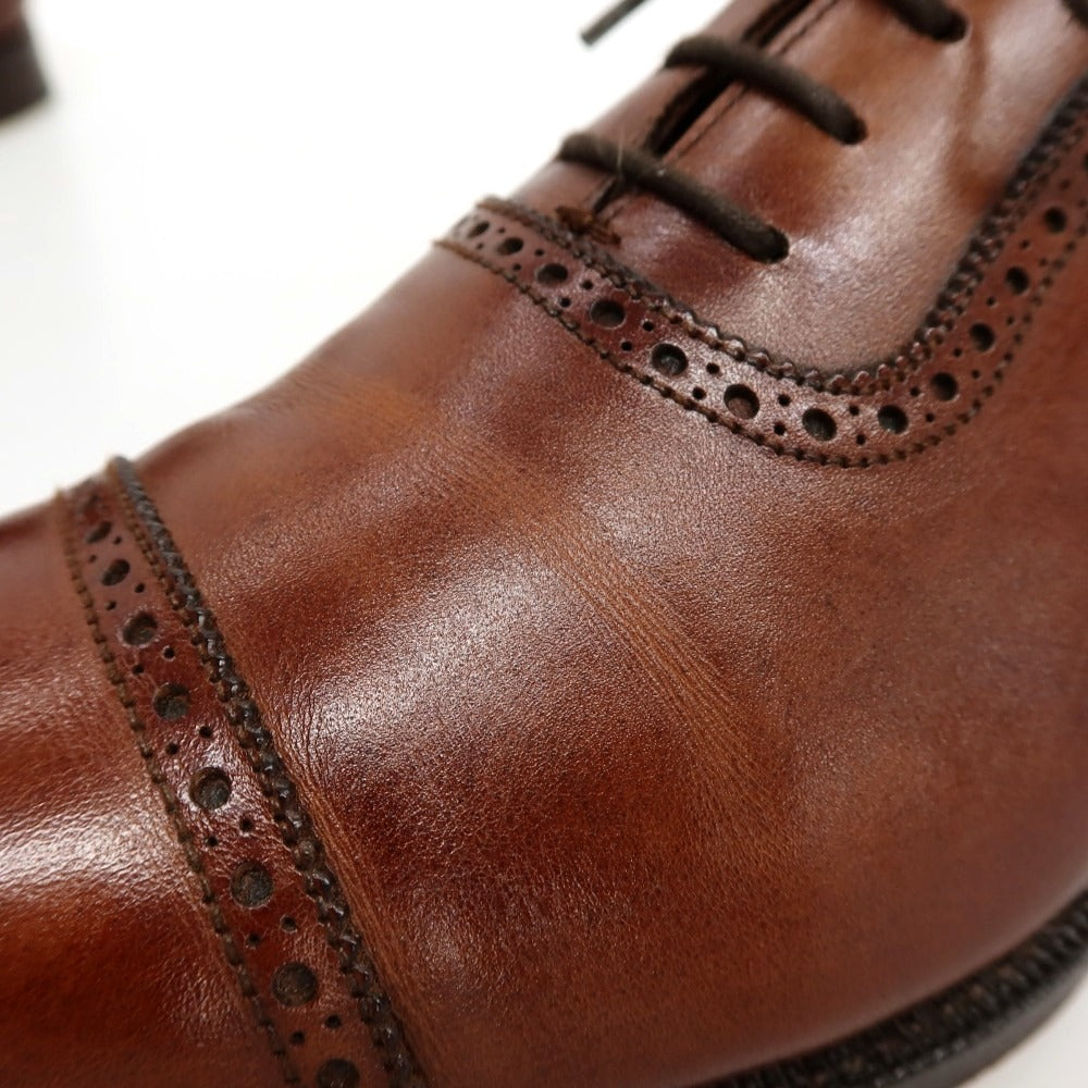 【中古】クロケットアンドジョーンズ CROCKETT&JONES ハンドグレード ALBANY カーフ ドレスシューズ ブラウン【サイズ7 1/2 D】【 状態ランクC 】【 メンズ 】