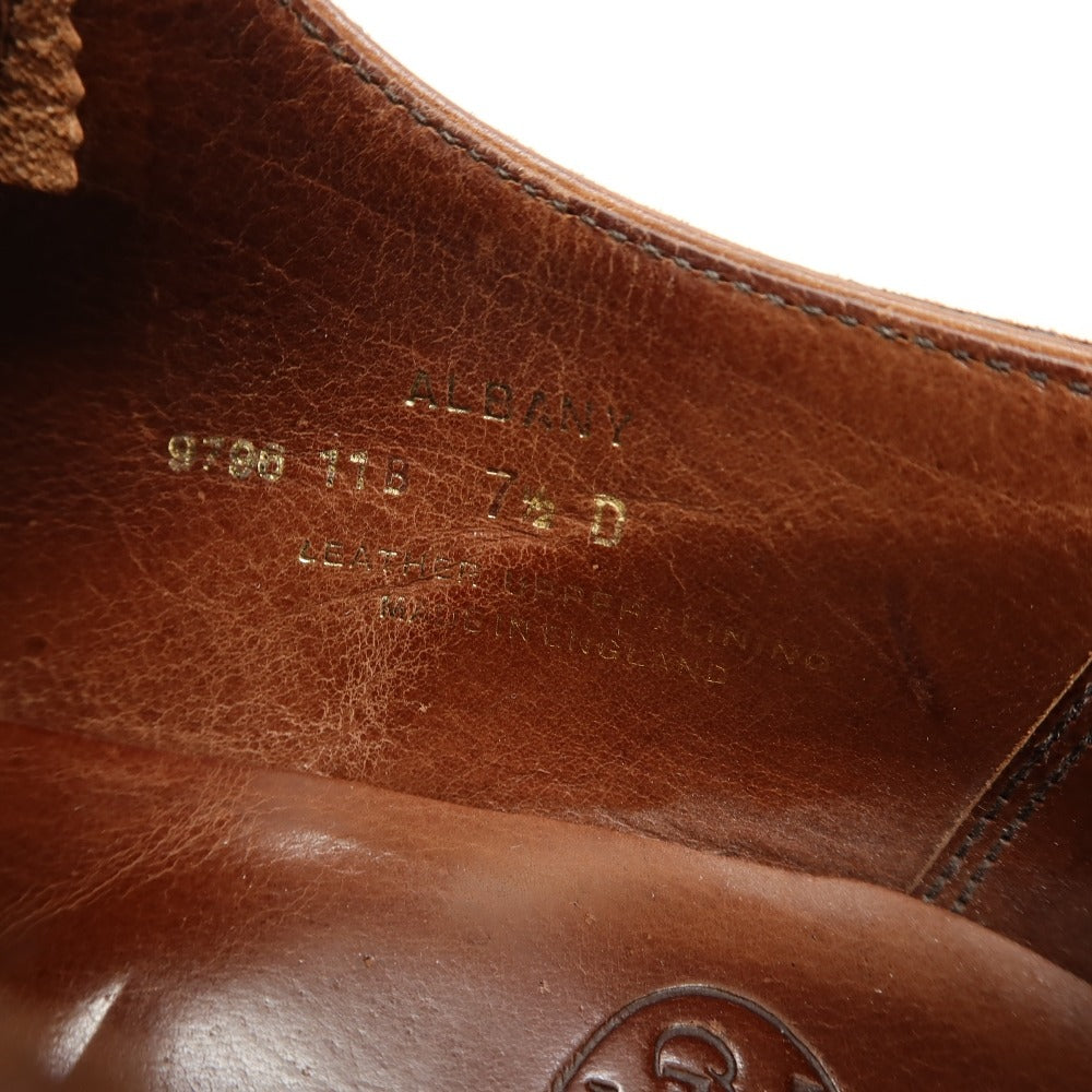 【中古】クロケットアンドジョーンズ CROCKETT&JONES ハンドグレード ALBANY カーフ ドレスシューズ ブラウン【サイズ7 1/2 D】【 状態ランクC 】【 メンズ 】