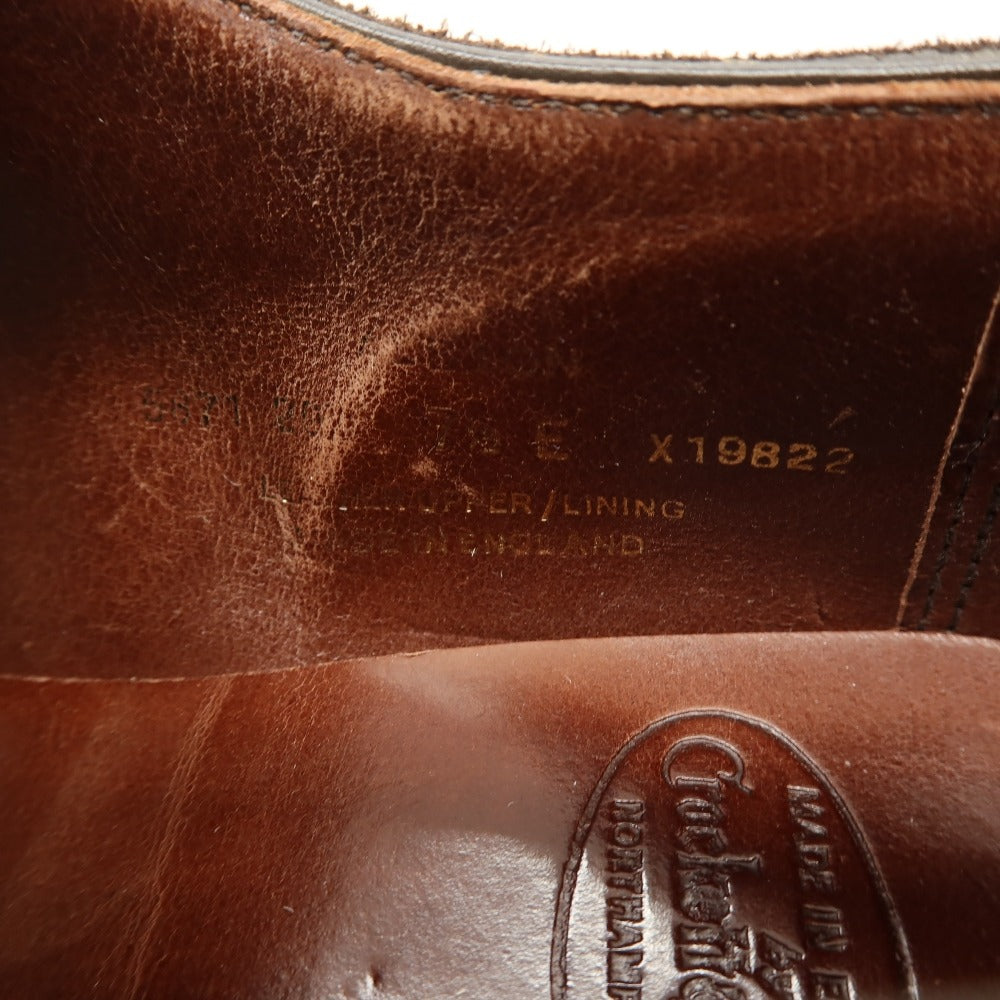 【中古】クロケットアンドジョーンズ CROCKETT&JONES ハンドグレード ALBION スエード ドレスシューズ ダークブラウン【サイズ7 1/2 E】【 状態ランクC 】【 メンズ 】