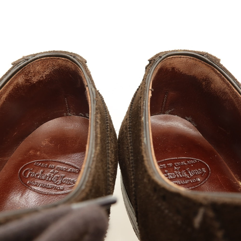 【中古】クロケットアンドジョーンズ CROCKETT&JONES ハンドグレード ALBION スエード ドレスシューズ ダークブラウン【サイズ7 1/2 E】【 状態ランクC 】【 メンズ 】