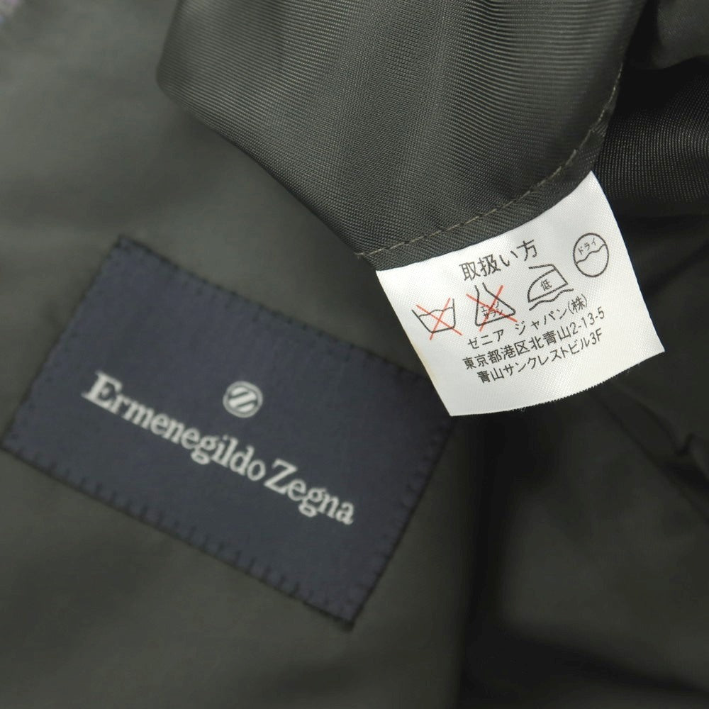 【中古】エルメネジルドゼニア Ermenegildo Zegna ウール チェック 3つボタンスーツ グレー系【サイズ52】【 状態ランクD 】【 メンズ 】