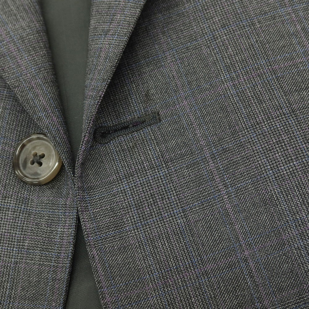 【中古】エルメネジルドゼニア Ermenegildo Zegna ウール チェック 3つボタンスーツ グレー系【サイズ52】【 状態ランクD 】【 メンズ 】