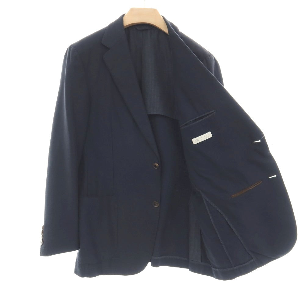 【中古】エルメネジルドゼニア Ermenegildo Zegna コットン 2つボタン テーラードジャケット ネイビー【サイズ52】【 状態ランクB 】【 メンズ 】