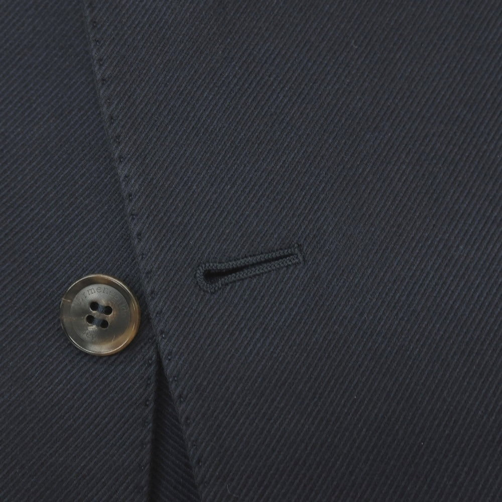 【中古】エルメネジルドゼニア Ermenegildo Zegna コットン 2つボタン テーラードジャケット ネイビー【サイズ52】【 状態ランクB 】【 メンズ 】