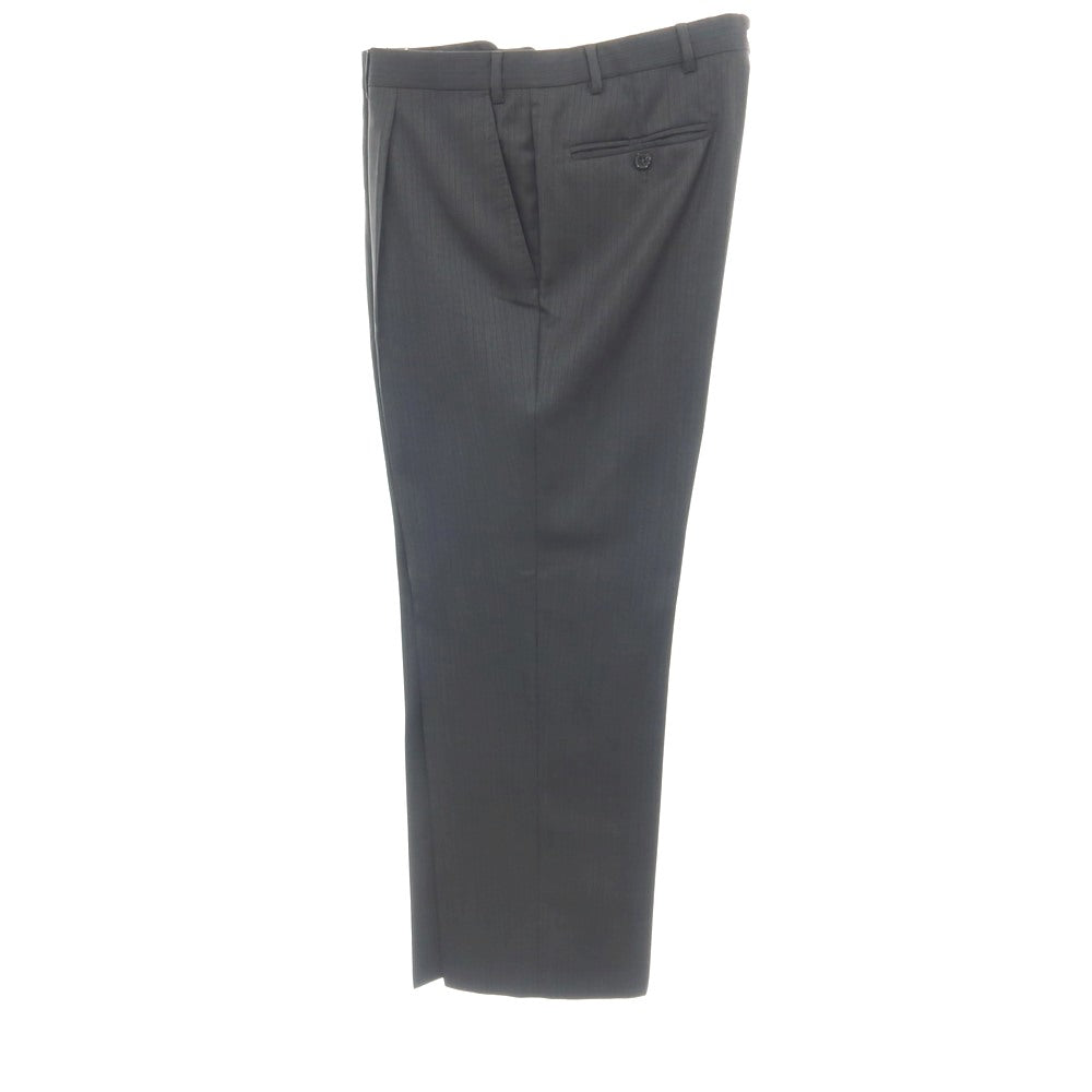 【中古】エルメネジルドゼニア Ermenegildo Zegna SU MISURA シルクウール ストライプ 2つボタンスーツ グレーxブラウン【サイズ上48/下50】【 状態ランクB 】【 メンズ 】