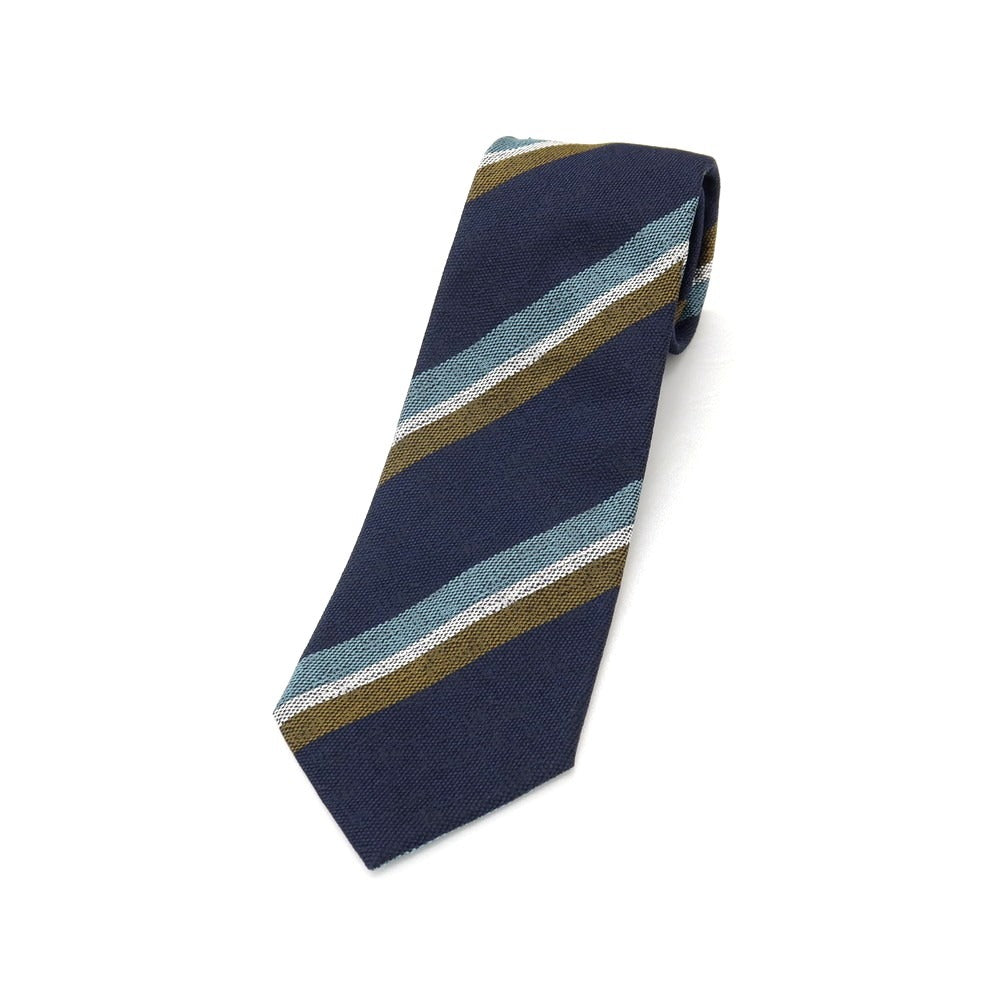 【中古】ニッキー nicky UNITED ARROWS別注 シルク ストライプ柄ネクタイ ネイビーxカーキ【 状態ランクB 】【 メンズ 】