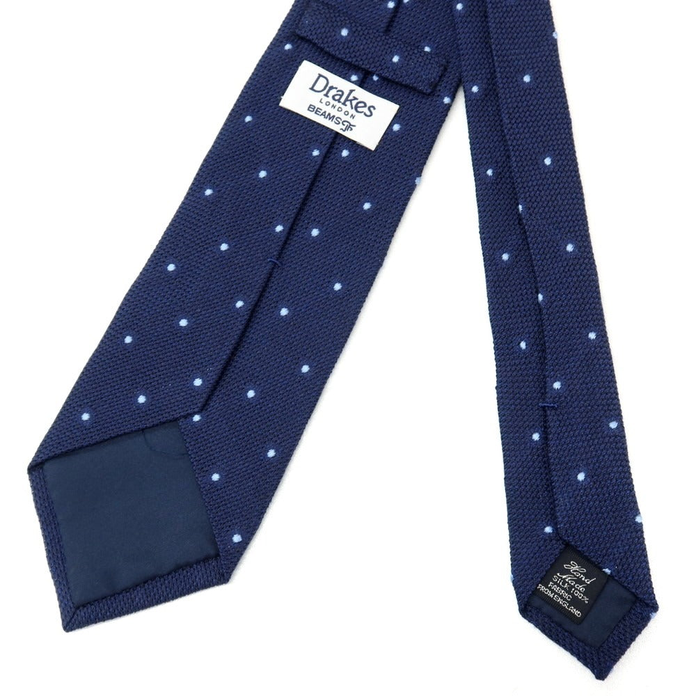 【中古】ドレイクス DRAKES BEAMS F別注 シルク ドット柄ネクタイ ネイビーxブルー【 状態ランクB 】【 メンズ 】