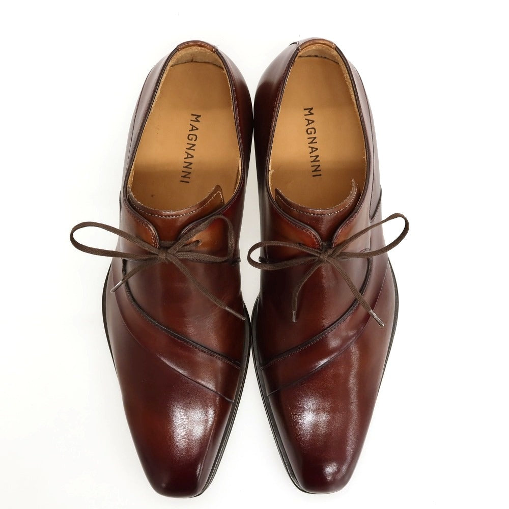 【中古】【未使用】マグナーニ MAGNANNI カーフ ドレスシューズ ブラウン【サイズ37】【 状態ランクS 】【 メンズ 】