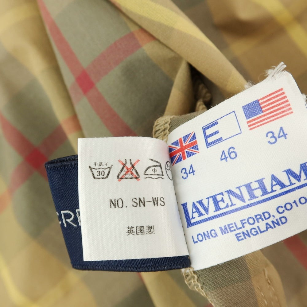 【中古】ラベンハム LAVENHAM ×ダニエルクレミュ コットン チェック ブルゾン ライトブラウン【サイズS】【 状態ランクC 】【 メンズ 】