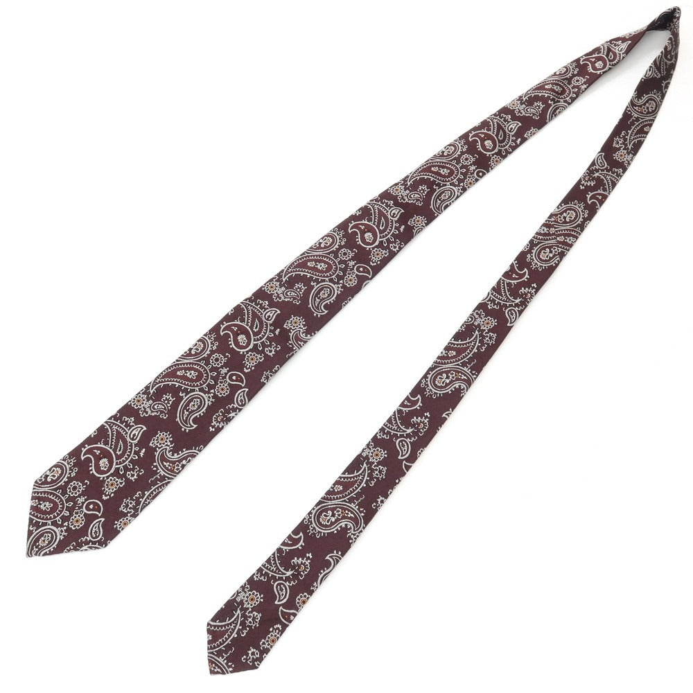 【中古】タイユアタイ TIE YOUR TIE シルク ジャカード ペイズリー柄ネクタイ ボルドー【 状態ランクB 】【 メンズ 】