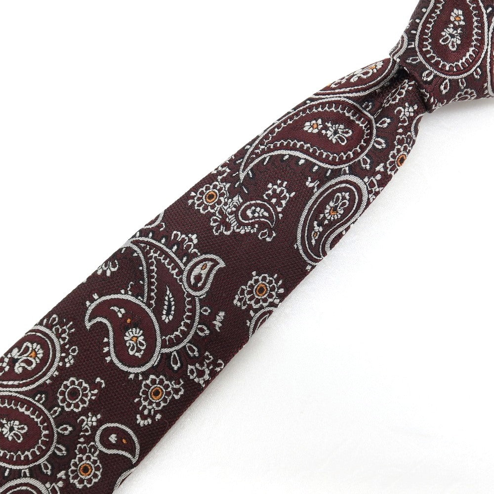 【中古】タイユアタイ TIE YOUR TIE シルク ジャカード ペイズリー柄ネクタイ ボルドー【 状態ランクB 】【 メンズ 】