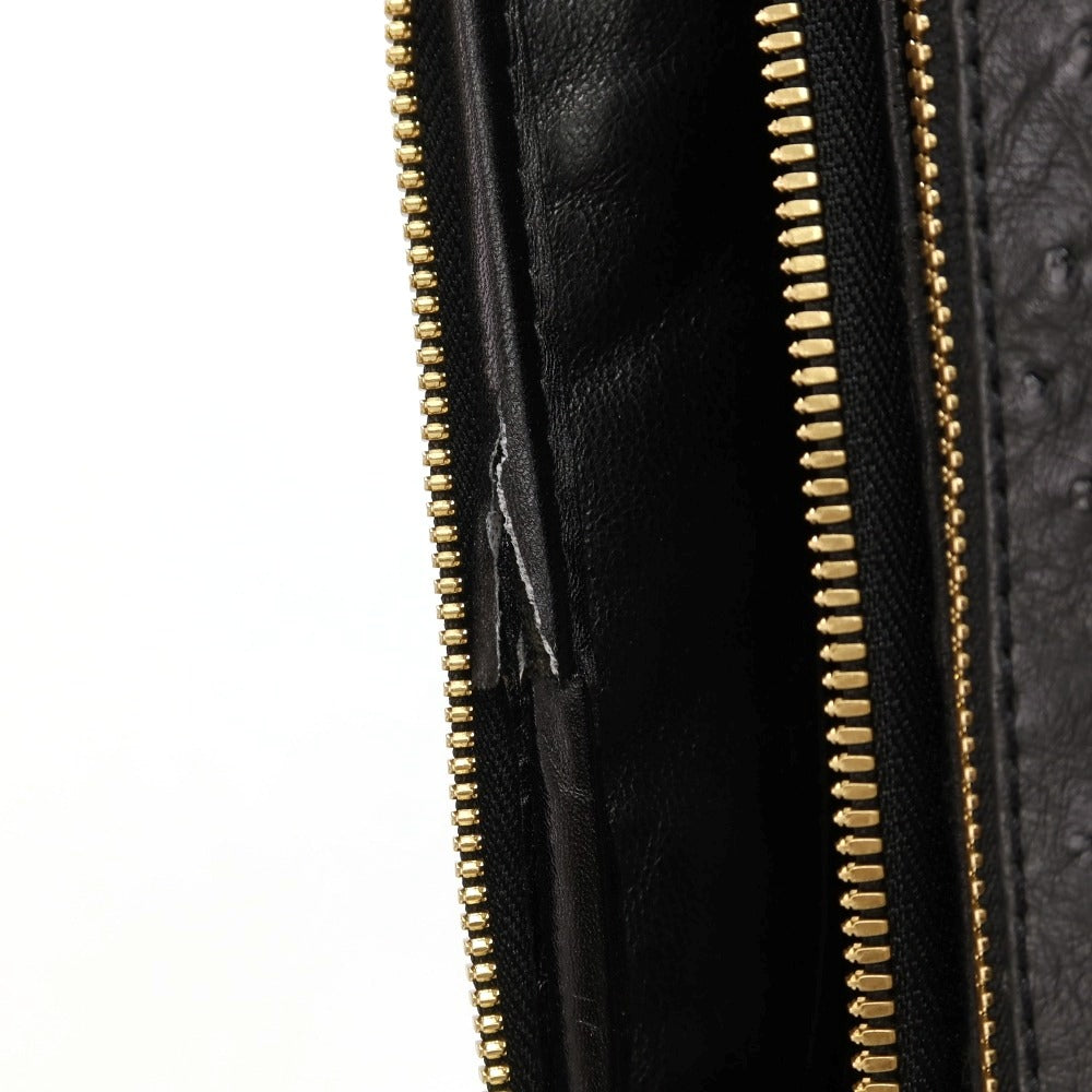 【中古】ニコ マルテッリ NICO MARTELLI オーストリッチ キャリーバッグ ブラック【 状態ランクC 】【 メンズ 】
