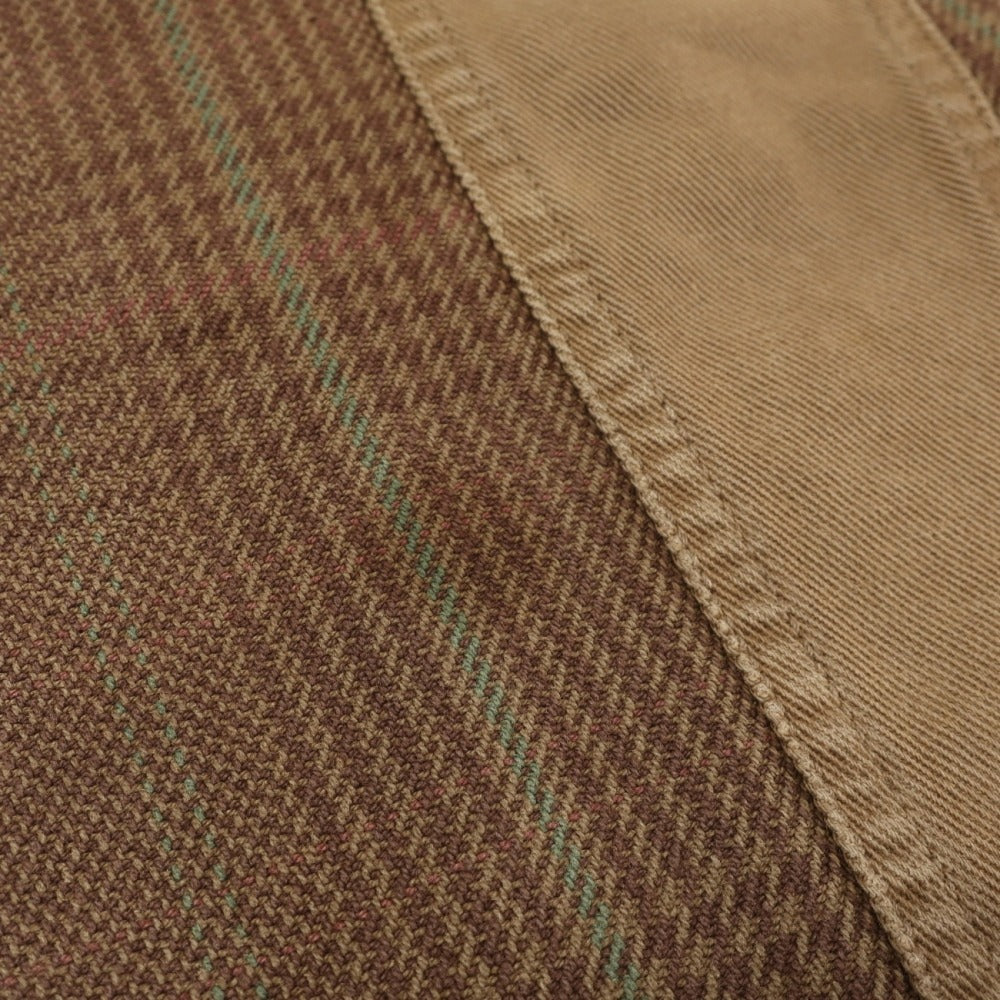 【中古】エトロ ETRO コットン チェック柄 切替 デニムパンツ ブラウン【サイズ38】【 状態ランクC 】【 メンズ 】