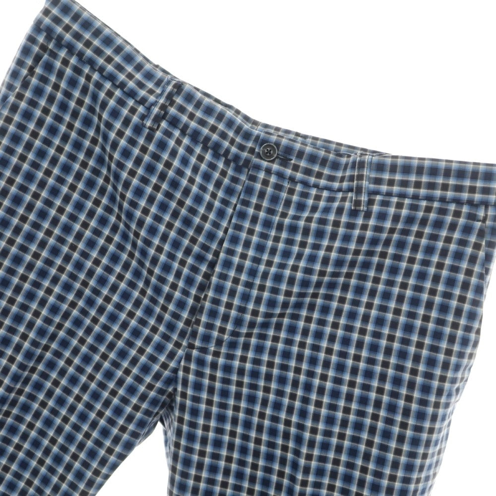 【中古】エトロ ETRO コットン チェック カジュアルスラックスパンツ ネイビー【サイズ52】【 状態ランクB 】【 メンズ 】