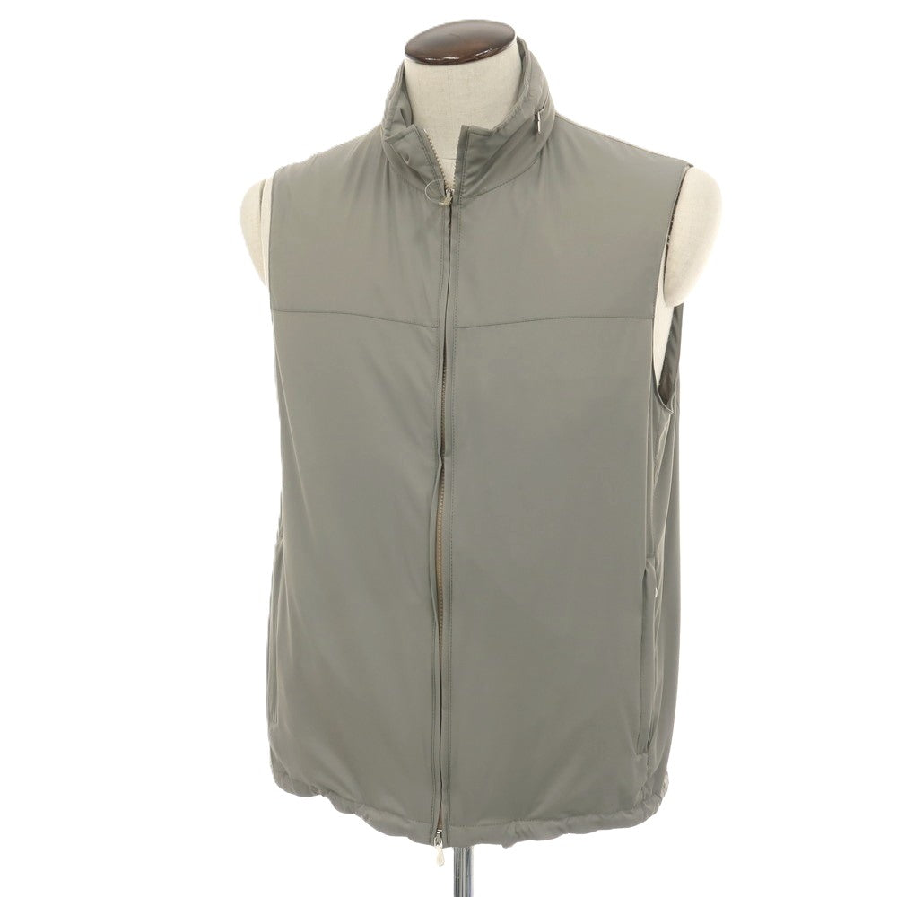 【中古】ブルネロクチネリ Brunello Cucinelli ナイロン スタンドカラー ダブルジップ ベスト ブルゾン グレー【サイズ50】【 状態ランクB 】【 メンズ 】