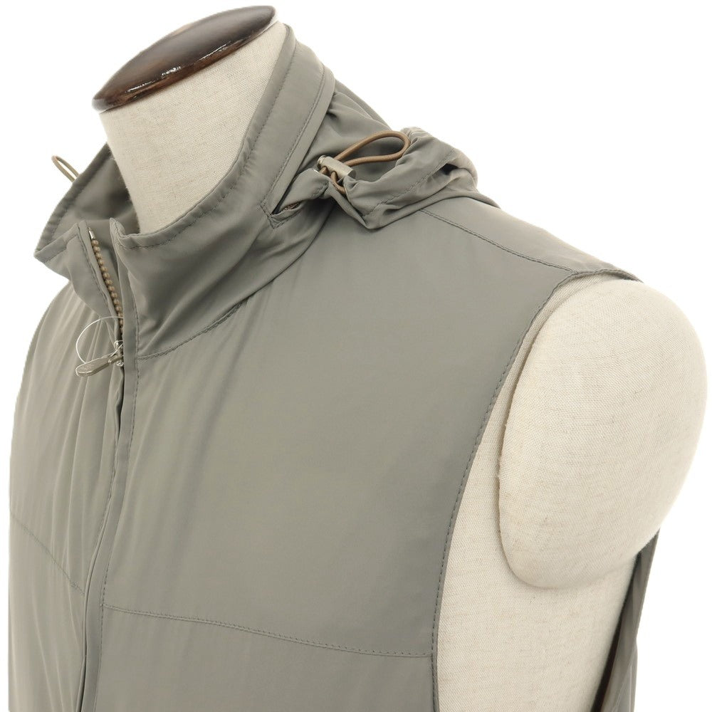 【中古】ブルネロクチネリ Brunello Cucinelli ナイロン スタンドカラー ダブルジップ ベスト ブルゾン グレー【サイズ50】【 状態ランクB 】【 メンズ 】