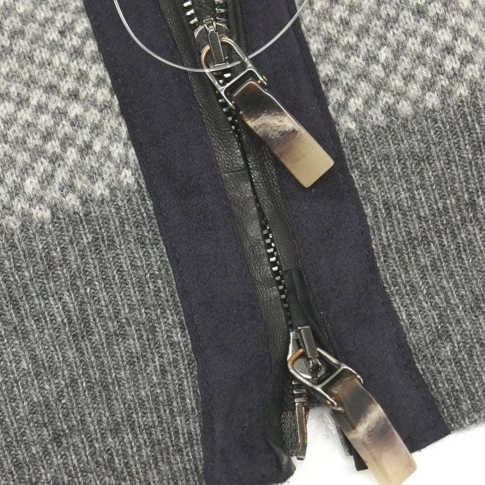 【中古】パルジレリ コンセプト PAL ZILERI CONCEPT ウールカシミヤシルク スタンドカラー ダブルジップ カーディガン グレー【サイズ54】【 状態ランクB 】【 メンズ 】